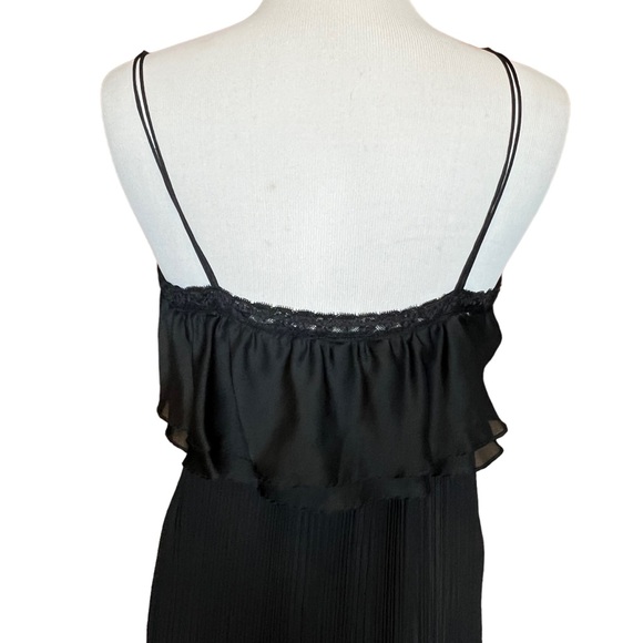 Lanvin Paris New York Black Crinkle Dress MIDI Fits Small Medium Sleeveless - Picture 6 of 16